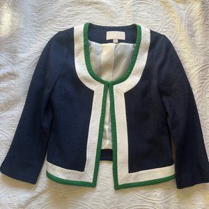 Banana Republic | Womens Navy Blue White Green Blazer | Size 6